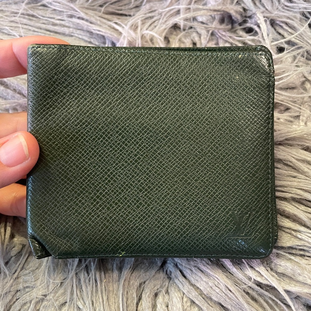 Louis Vuitton Dark Green Taiga Leather Bifold Wallet